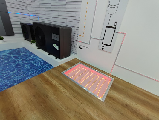 schema de fonctionnement d'une pac air/eau avec un plancher chauffant