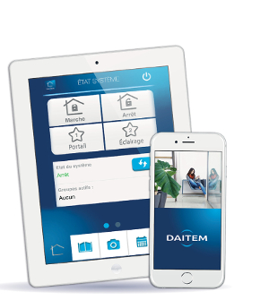 L'application mobile e-Daitem, lancée en mars 2015, pour gérer à distance les systèmes d'alarme e-Nova ou e-Sens, ainsi que des équipements de confort. ©Daitem