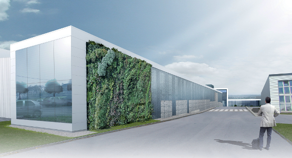 Cadiou Industrie, la façade végétalisée de son nouveau bâtiment se fondra avec la vue imprenable sur la baie de Douarnenez ©Cadiou Industrie