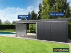 Abris de jardin Hörmann avec toit Lounge : le rangement devient un espace de vie