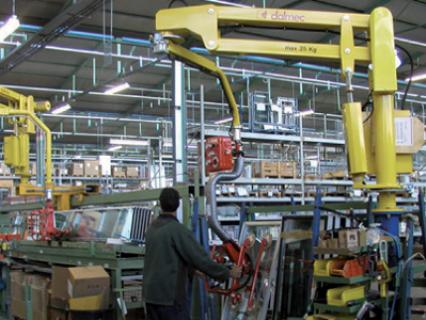 Manipulateurs industriels de panneaux de verre