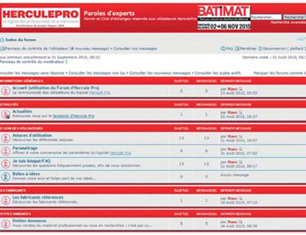 Forum accessible depuis logiciel