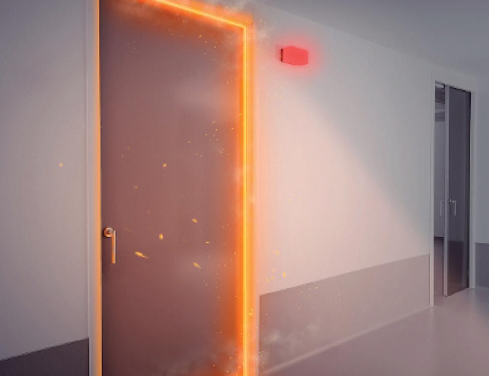 Porte coulissante à galandage coupe-feu
