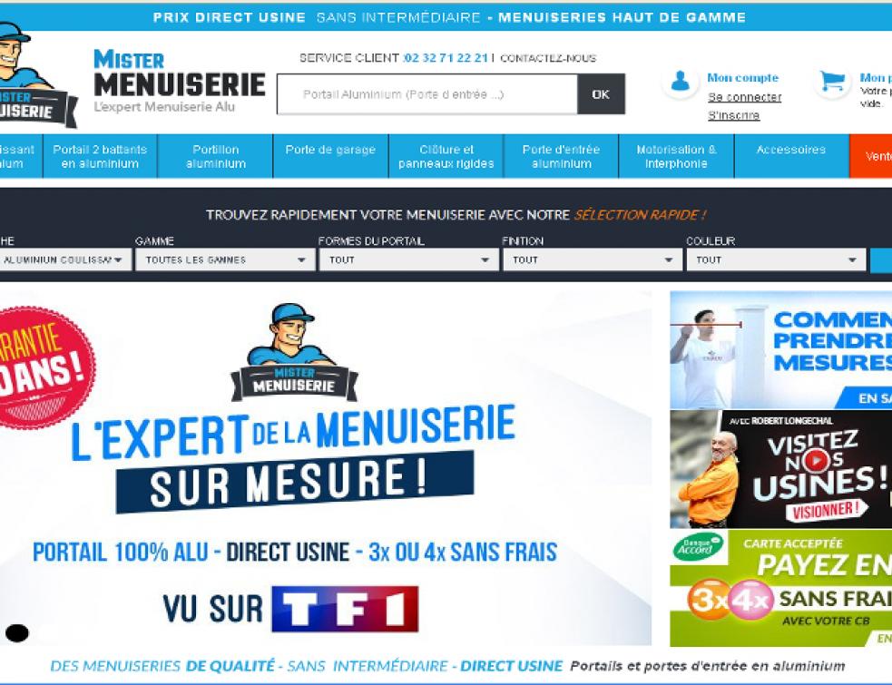 Pari réussi pour le site Mister Menuiserie : N°1 des ventes online de portes et portails alu en Fra
