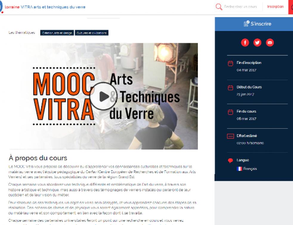 Mooc vitra : Arts et techniques du verre