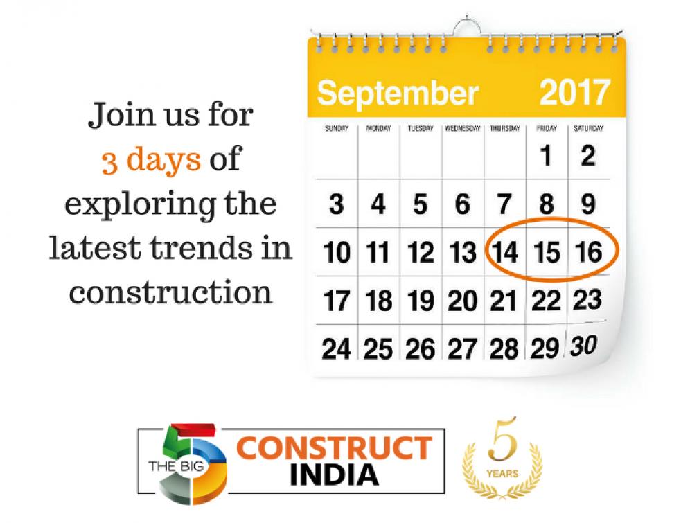 The Big 5 Construct India à Mumbai en Inde du 14 au 16 septembre 2017