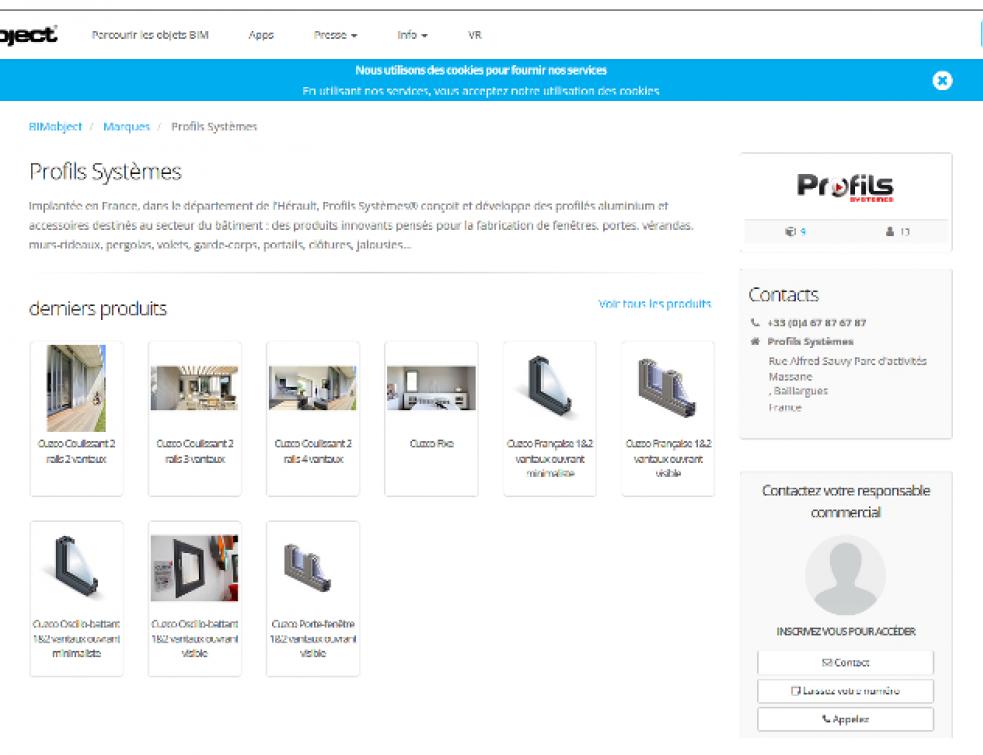 Profils Systèmes sur la plateforme Bimobject®