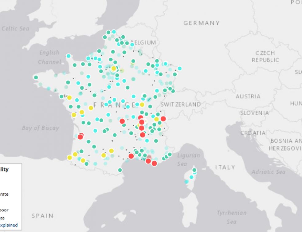 Une carte interactive donne l'état de la qualité de l'air en Europe