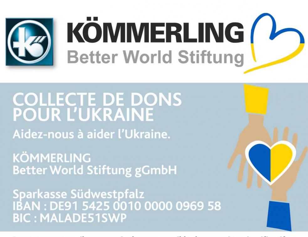 Campagne de dons en Ukraine de la fondation Kömmerling Better World
