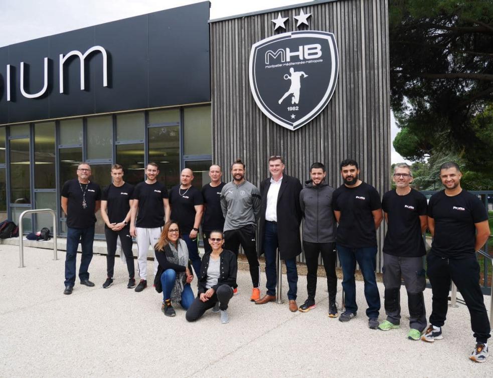 Le Montpellier Handball échauffe les salariés de Profils Systèmes 